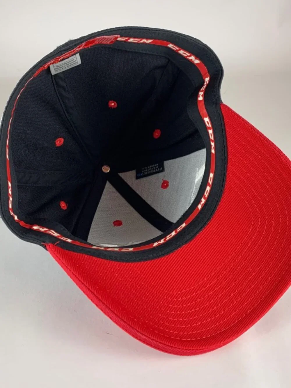 CCM Jetspeed Black Red Stretch Fitted Hat Mens One Size